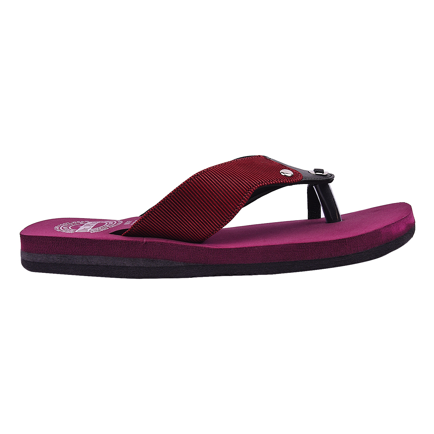 Mcp Slippers - Synthetic Leather Upper, Rubber Sole | Maroon Color, Women''s Flip Flops, Sizes 5-11, Suitable For All Seasons