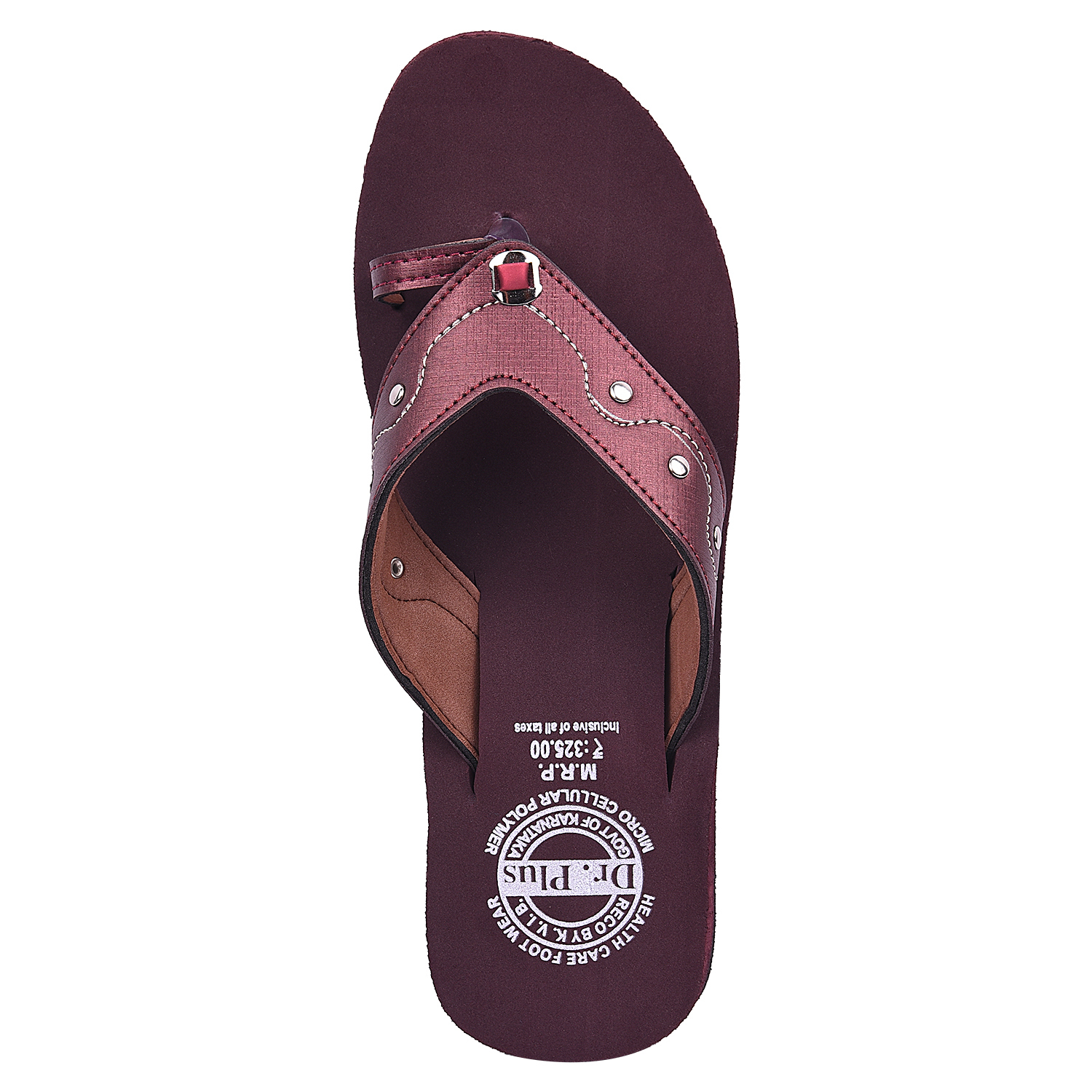 Mcp Slippers - Synthetic Leather Upper, Rubber Sole | Maroon Color, Flip Flop Style, Sizes 5-11 For Women