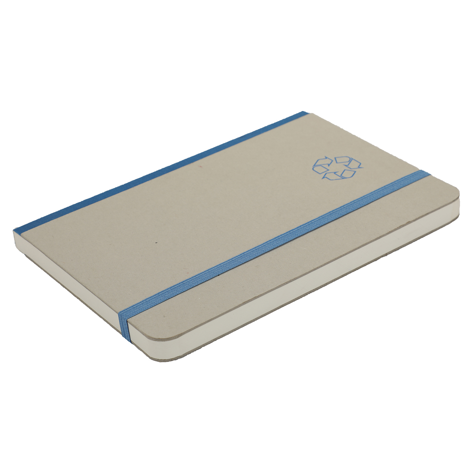 Features Include An Elastic Band Closure Which Matches The Colour Of The Spine And The Logo On The Cover Comma Ecologique - A5 Size - Hard Bound Notebook (Grey With Blue)