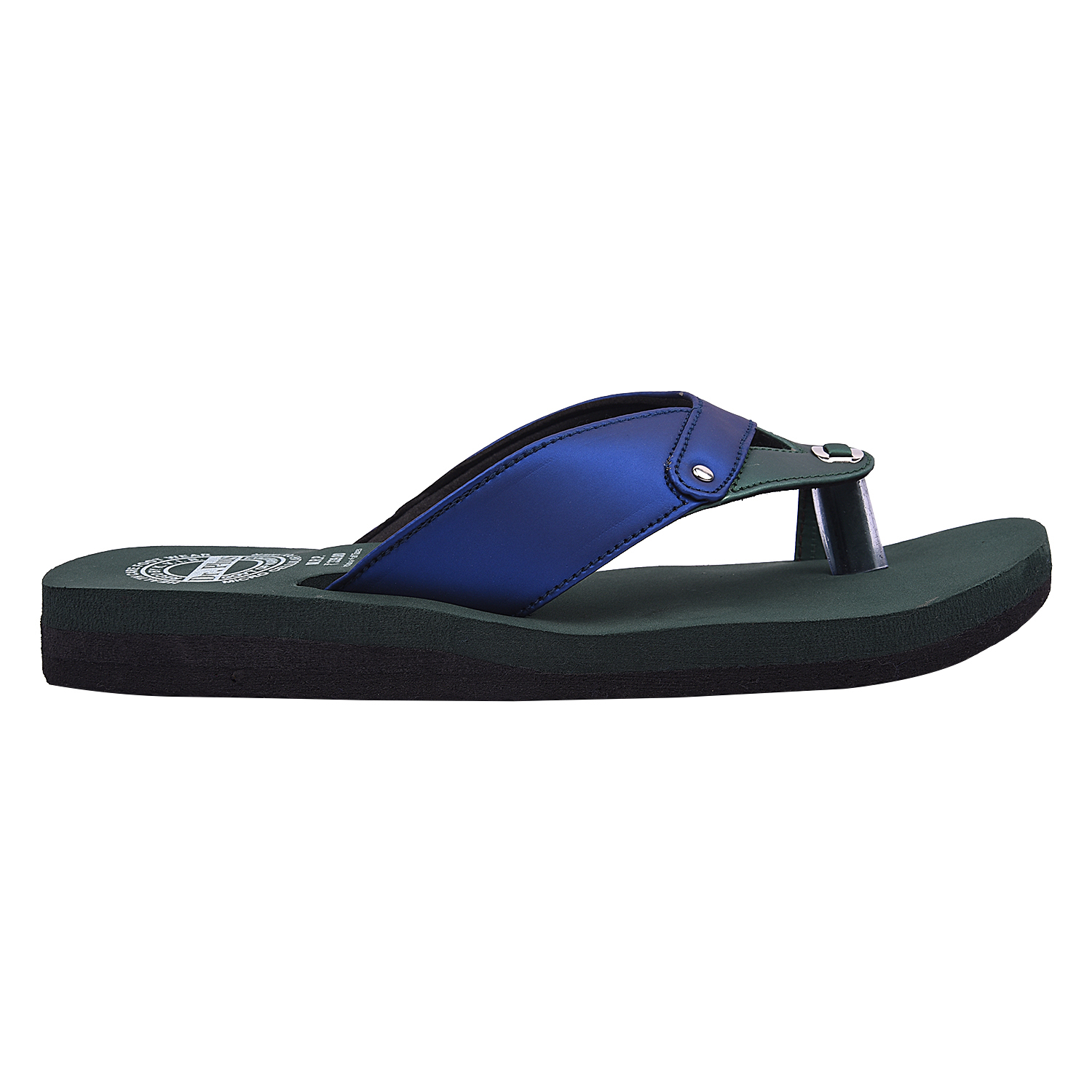 Mcp Slippers - Synthetic Leather Upper, Rubber Sole | Women's Flip Flop, Sizes 5-11, Blue-green Color, All-season Comfort