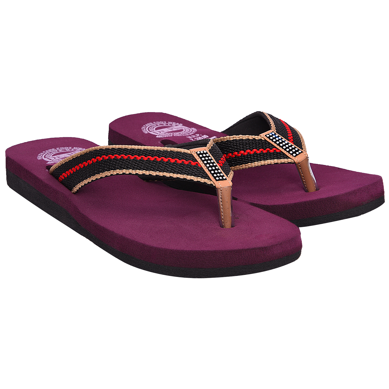 Mcp Slippers - Synthetic Leather Upper, Rubber Sole , Multi Color Flip Flops For Women In Sizes 5-11