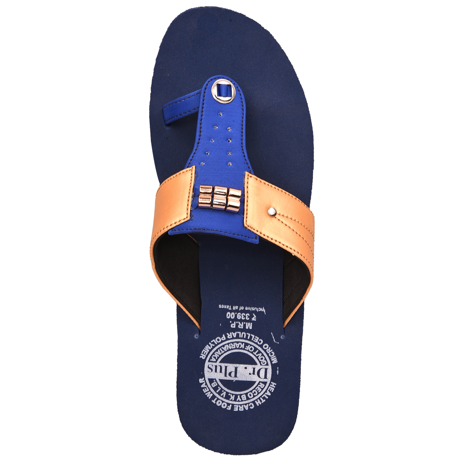 Mcp Slippers - Synthetic Leather Upper, Size 5-11 | Blue Flip Flops For Women With Rubber Sole
