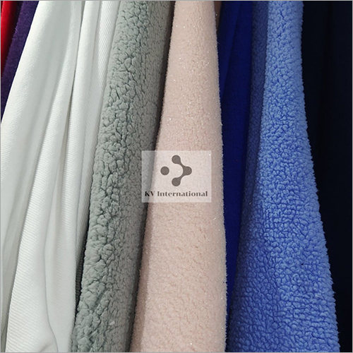 Sherpa Fabric - Knitted Fabric, 150cm Width, Grey Color, 300gsm Weight, Bumpy Texture | Cozy Lining for Winter Wear and Clothing
