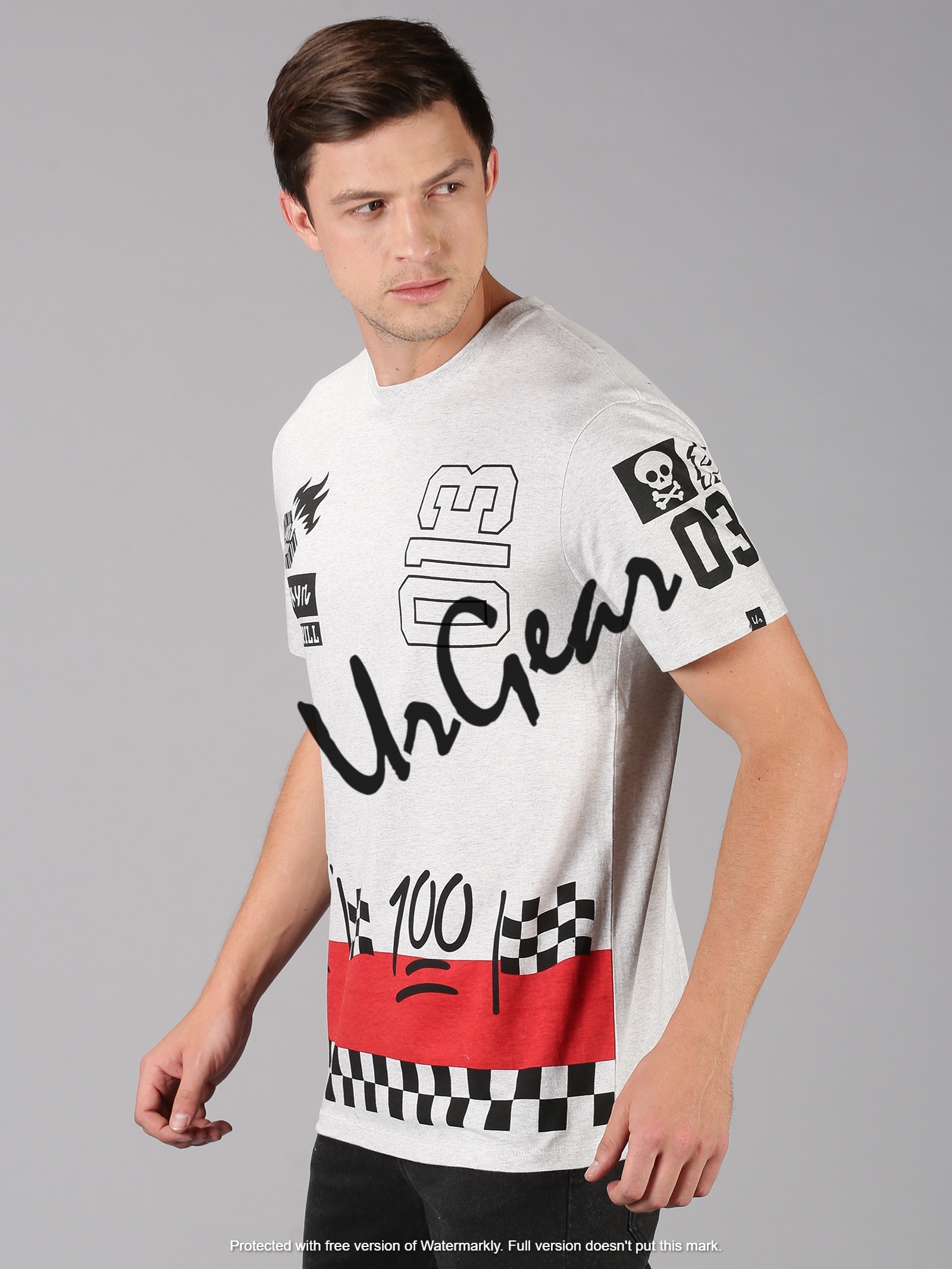 Men Round Neck T-shirt - 100% Combed Cotton, Regular Fit, White Color | Bio-washed, Short Sleeves, Available In Sizes S-xxl