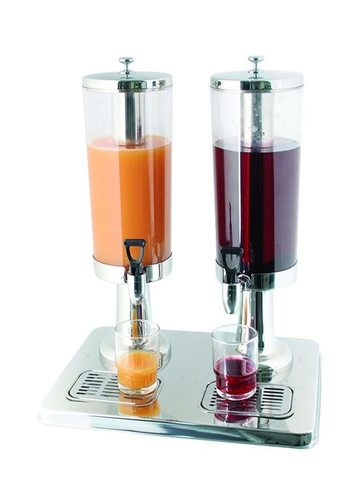 Juice Dispenser Double 3 Plus 3 Ltr Pc Ss Body - Color: Mirror Stainless Steel