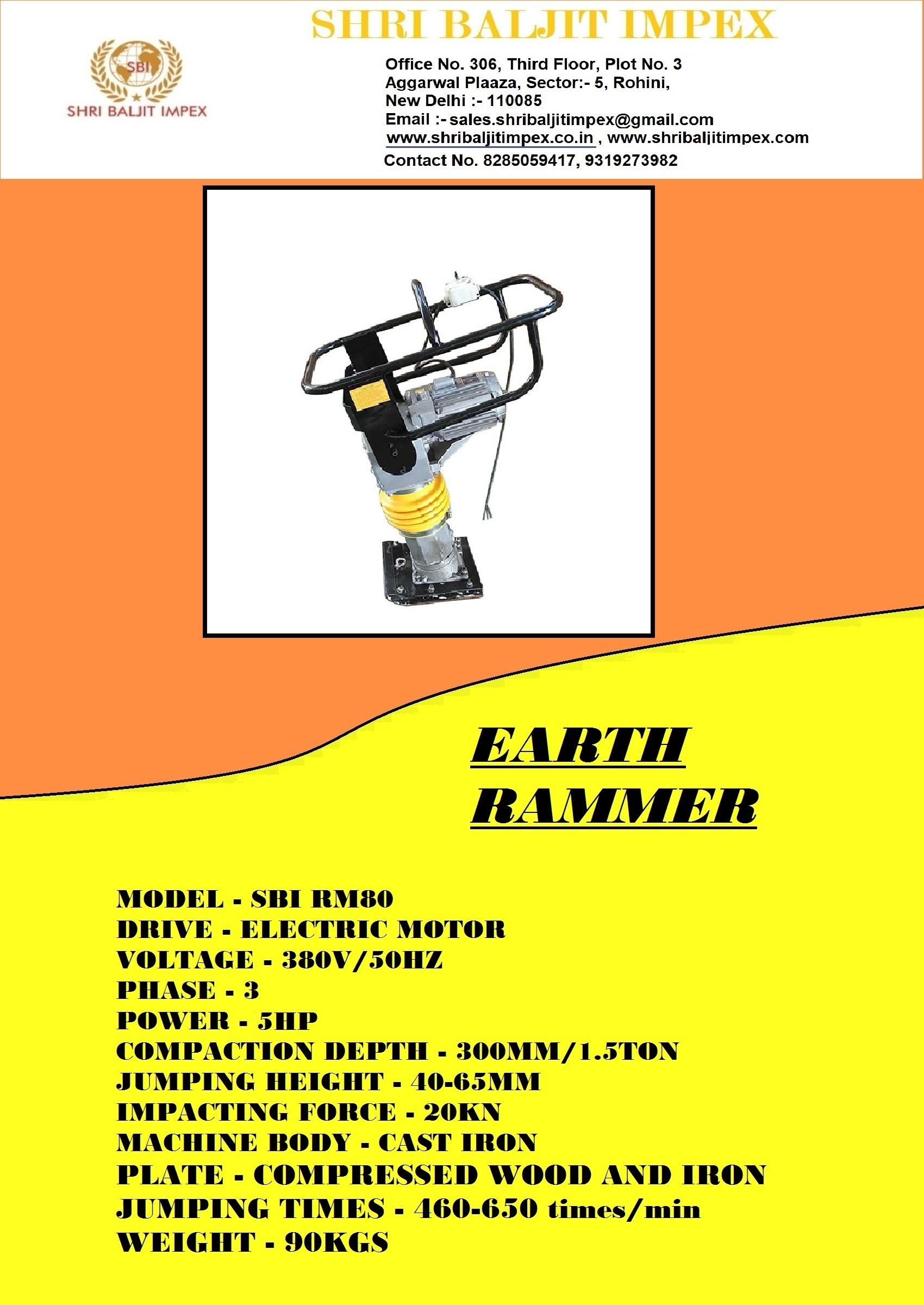 Easy To Maintain Gx160 Temping Rammer