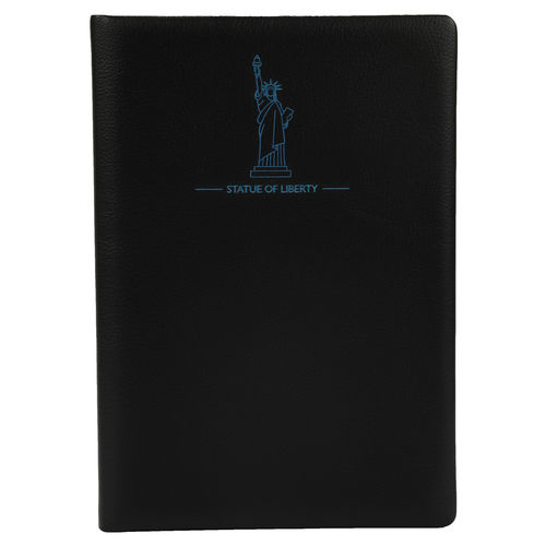 Comma Laser - A5 Size - Hard Bound Notebook (Etched Blue Statue Of Liberty)