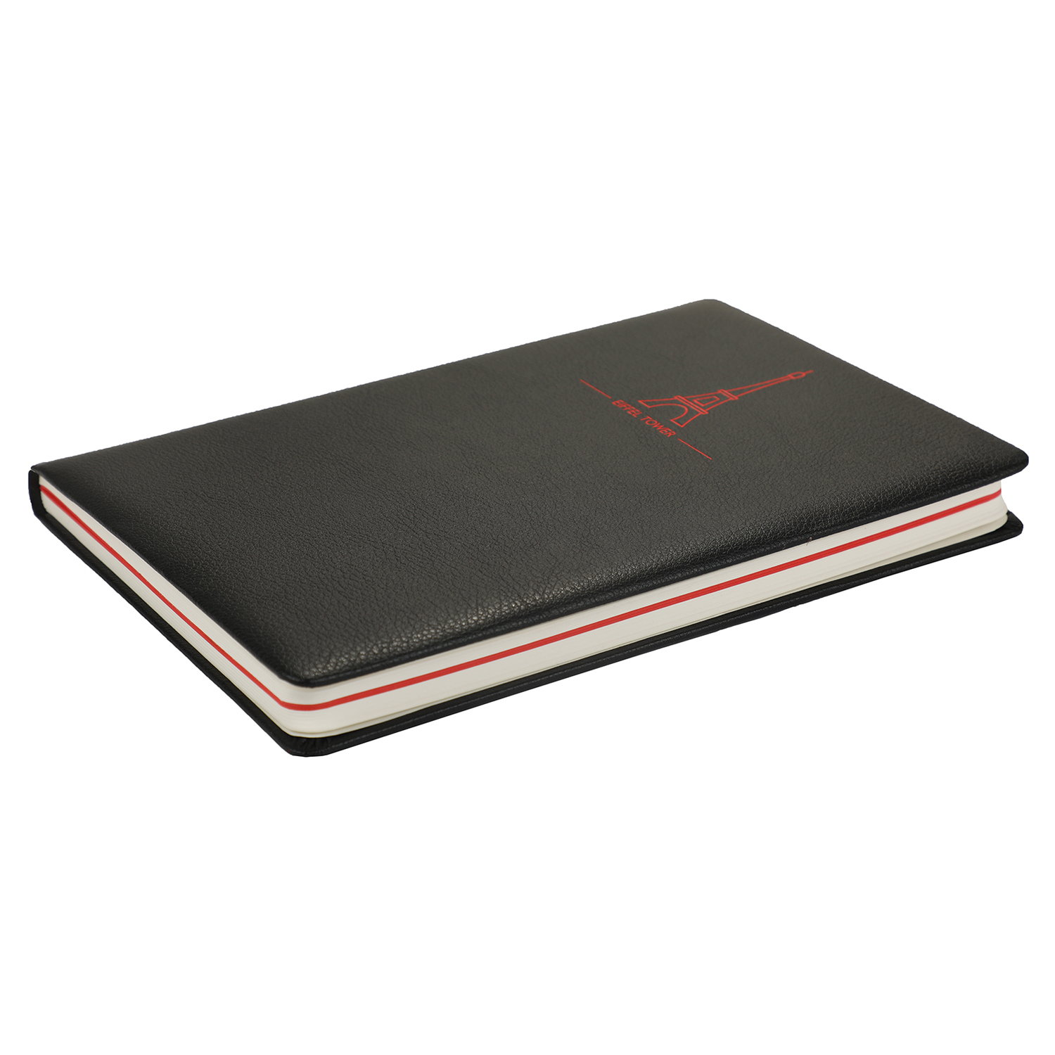 Comma Laser - A5 Size - Hard Bound Notebook (Etched Red Eiffel Tower)
