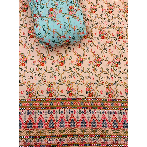 Available In Different Color Poly Georgette Big Penna Fabric