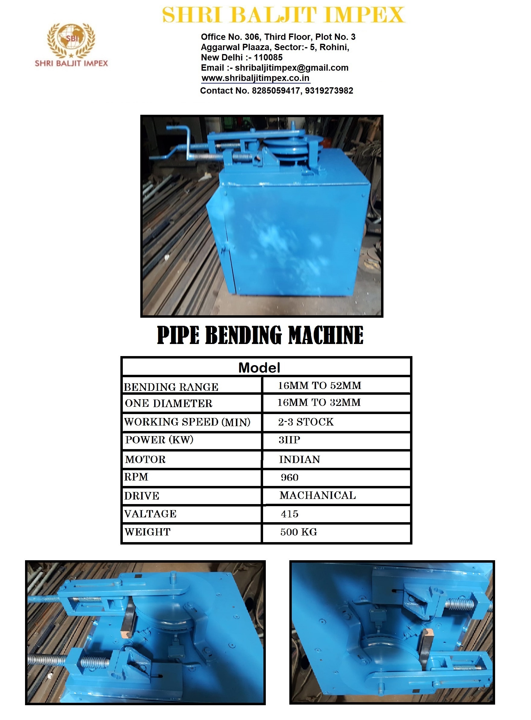 Rebar Bending Machine - Bending Angle: 180 Degree