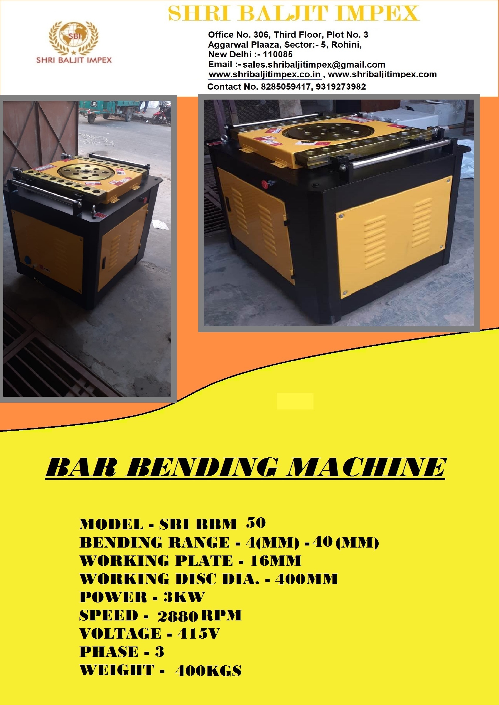 Rebar Bending Machine - Bending Angle: 180 Degree