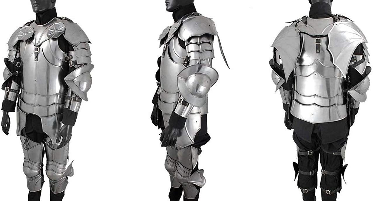 Iron Larp Suit Of Armor- Gothic Wearable Suit Of Armor Silver