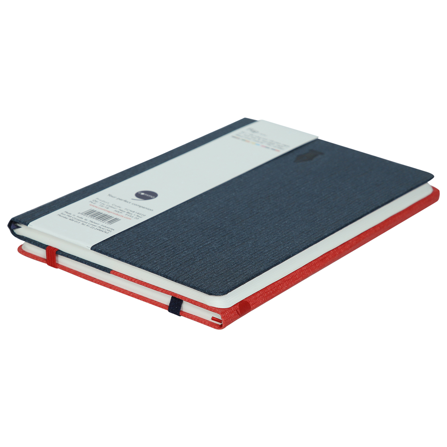 Comma Flip - A5 Size - Notebook And Sketchbook (Navy Blue And Red) Section Stitched & Bound