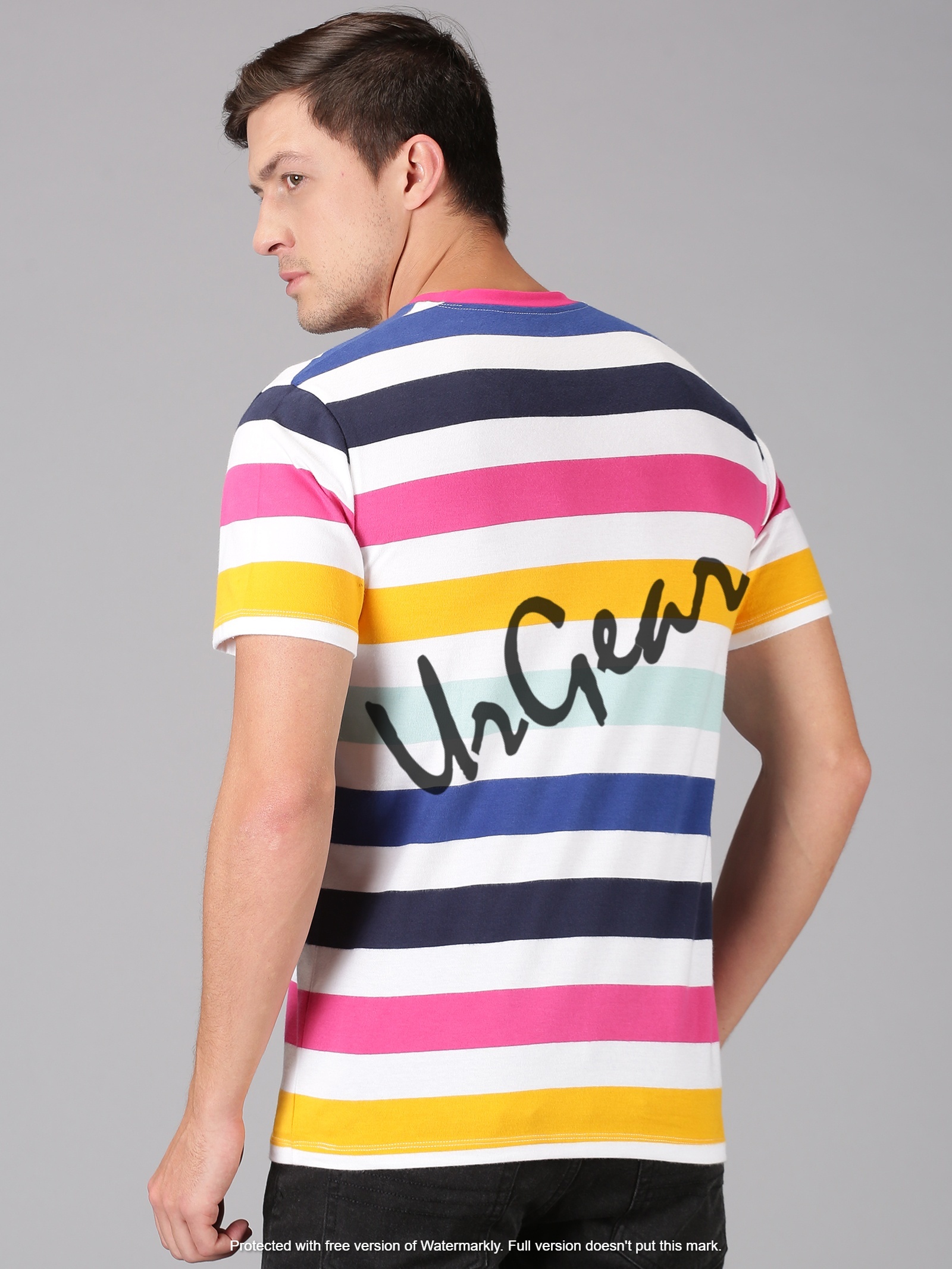 Multicolor Men Round Neck T-shirt