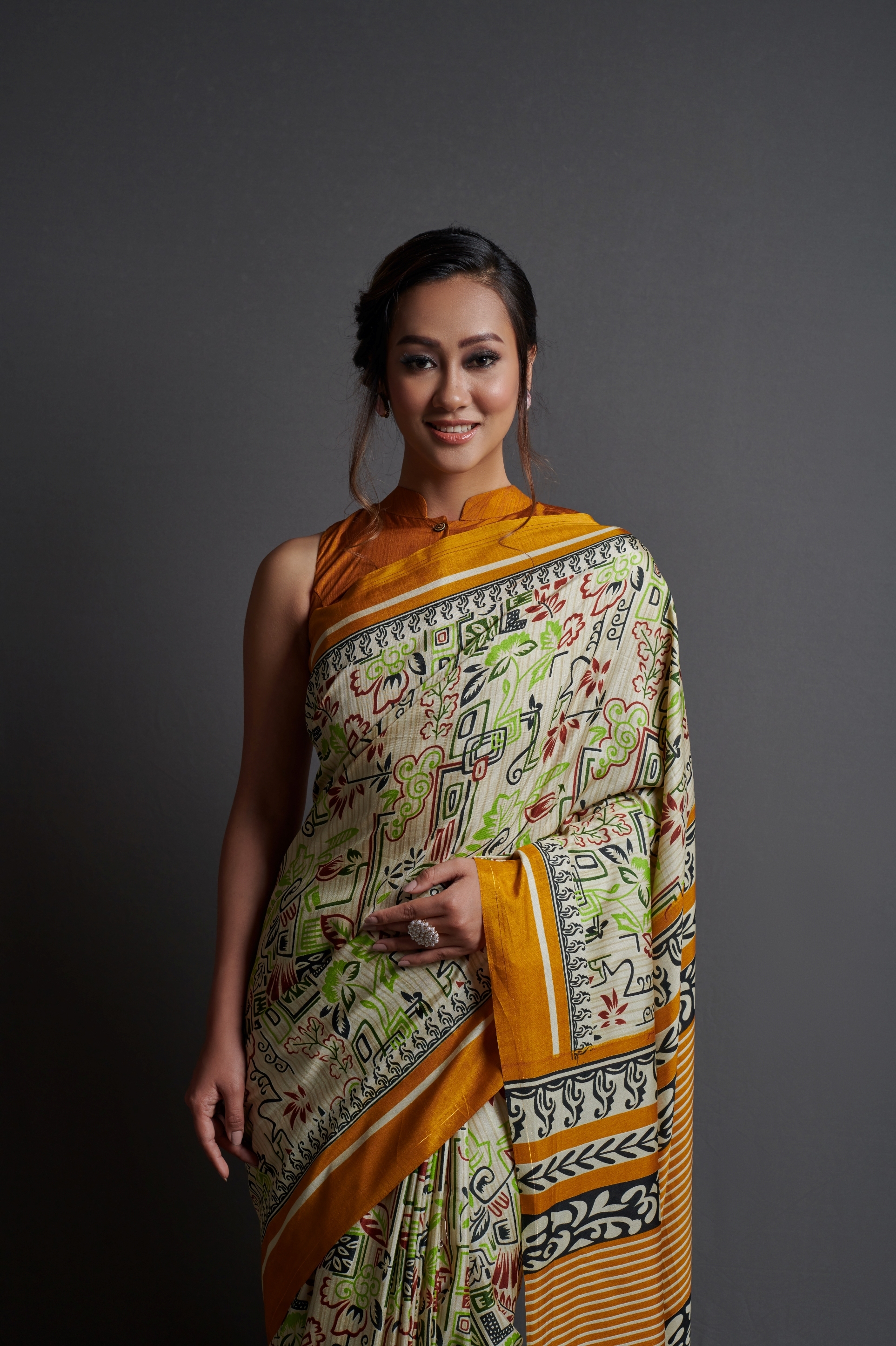 Designer Sarees - Dola Silk Printed Saree 5.5 Metres , Teal Blouse Fabric 0.8 Metres, Comfortable Wear, Elegant Design, Stylish Drape, Vibrant Print