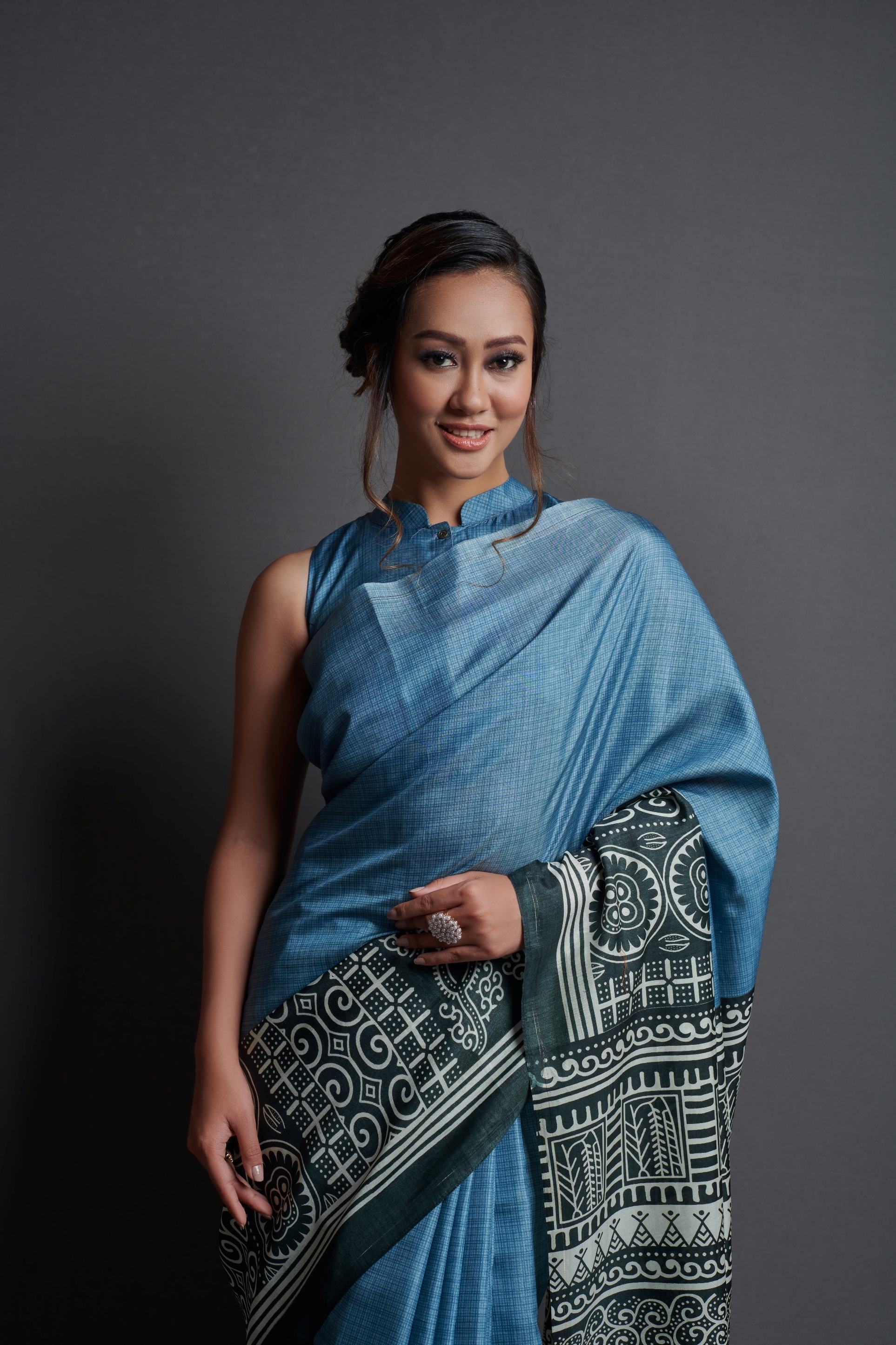 Designer Sarees - Dola Silk Printed Saree 5.5 Metres , Teal Blouse Fabric 0.8 Metres, Comfortable Wear, Elegant Design, Stylish Drape, Vibrant Print