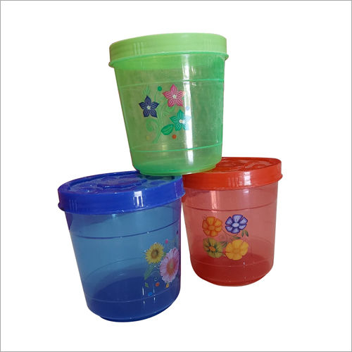 Floral Print Plastic Container