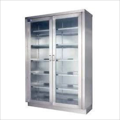 Instrument Cabinet - Stainless Steel, 72" H x 36" W x 18" D | 5 Glass Shelves, 100 lbs Weight Capacity, Brushed Finish, 1 Year Warranty