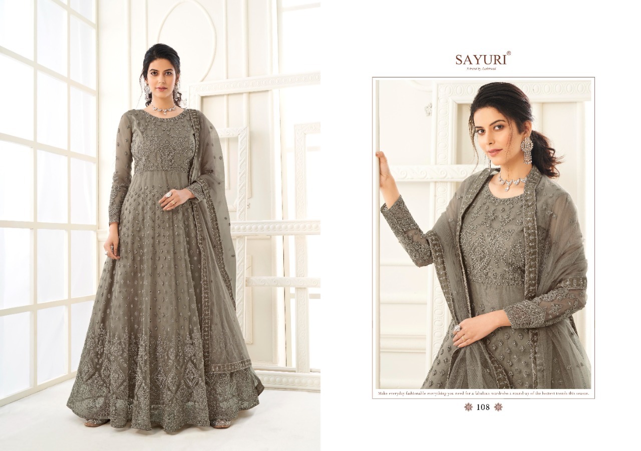 Multi Color Aashirwad Creation Aarushi Butterfly Net Embroidered Designer Suit Catalog
