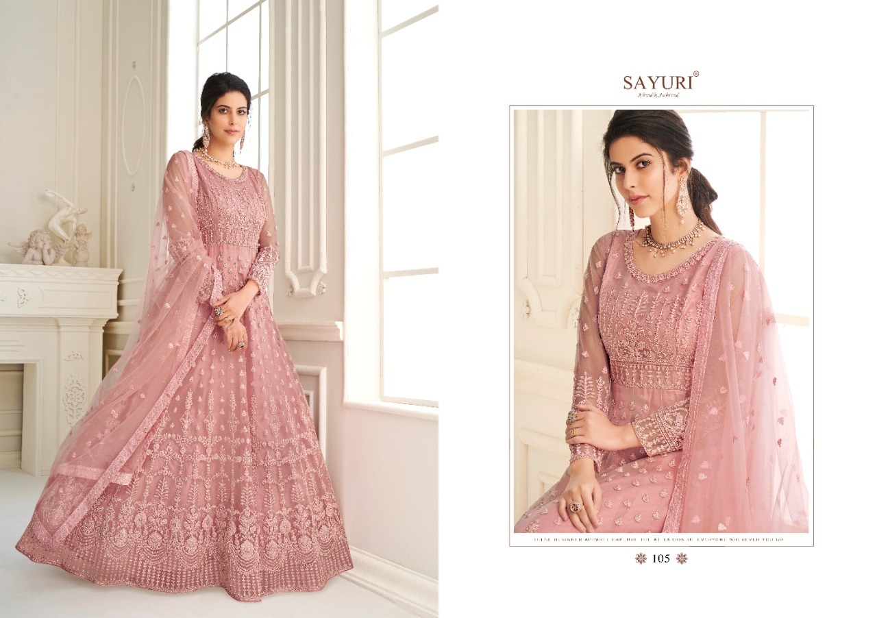 Multi Color Aashirwad Creation Aarushi Butterfly Net Embroidered Designer Suit Catalog
