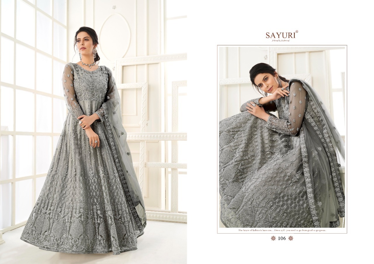 Multi Color Aashirwad Creation Aarushi Butterfly Net Embroidered Designer Suit Catalog