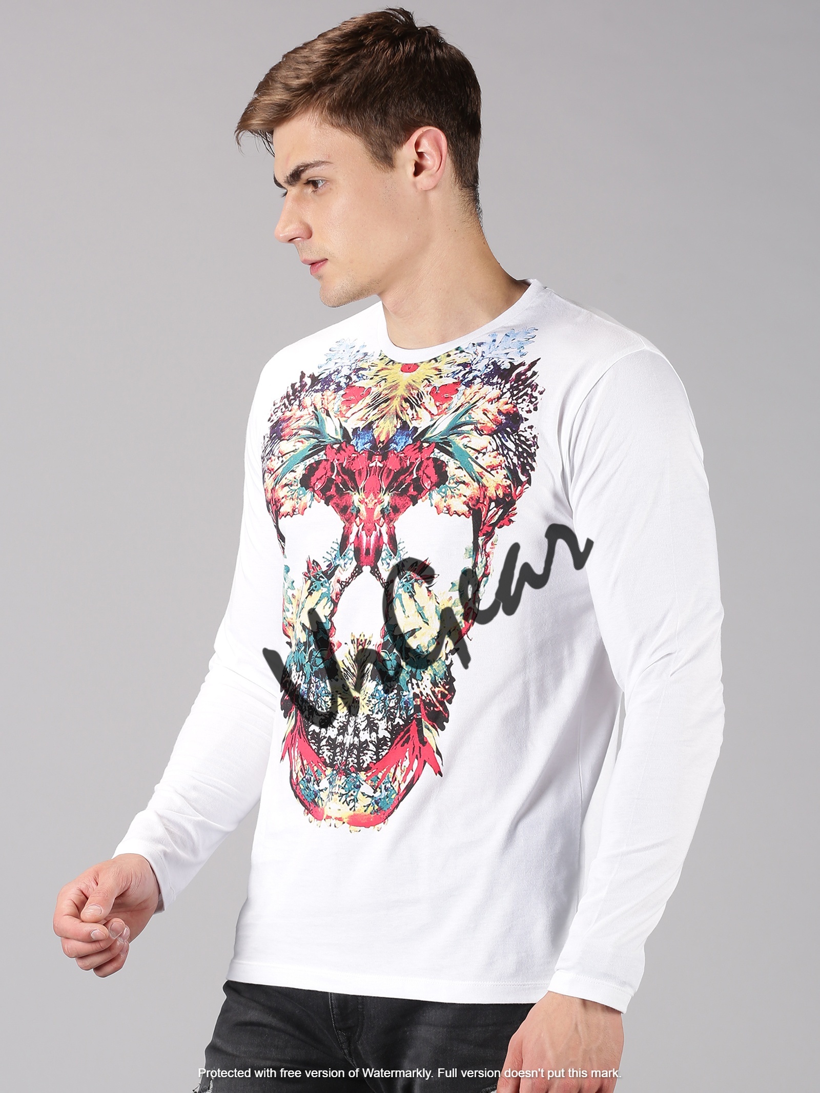 White Mens Full Sleeve T Shirts