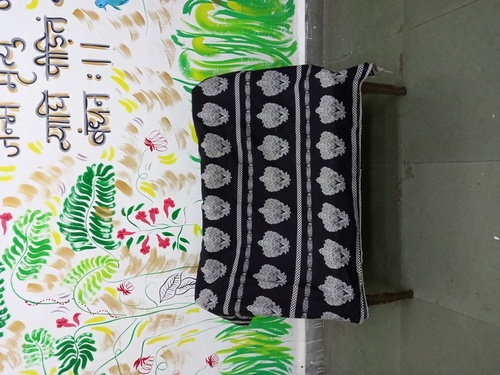 PRINTED COTTON FABRICS - Heavy Cotton, 44 Inches Wide, Black Color | Washable, Screen Printed, Custom Reprinting Available