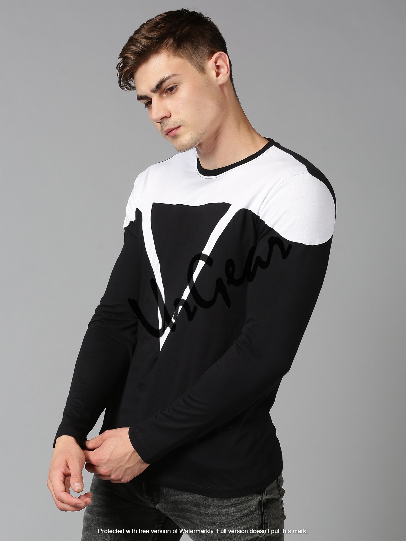 Mens Full Sleeve T-shirts - 100% Combed Cotton, Sizes S-l, Black Color, Long Sleeve Style, O-neck Collar, Bio-washed With Softness