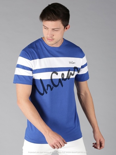 ब्लू मेन राउंड नेक टी-शर्ट