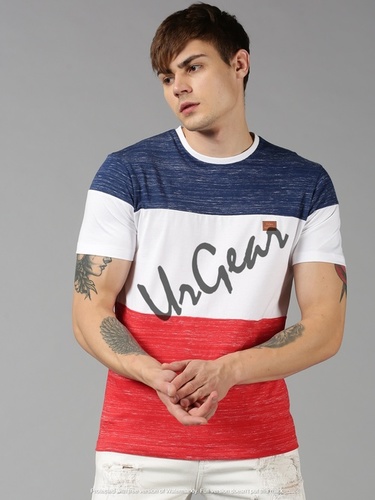 मल्टीकलर मेन राउंड नेक टी-शर्ट