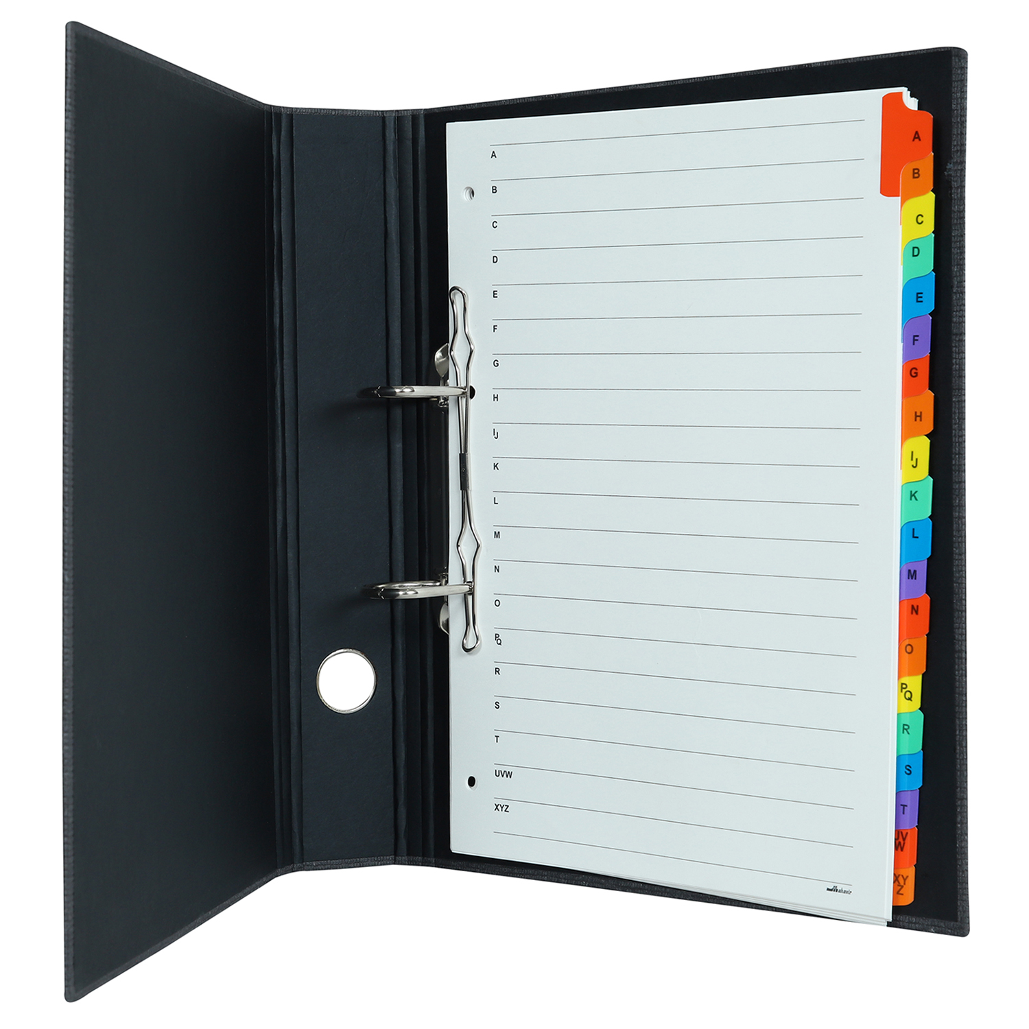 Comma Abaca - A4 Size - 1.5 Inch - 2d Ring Binder File (Black) Sturdy With Long Archival Life