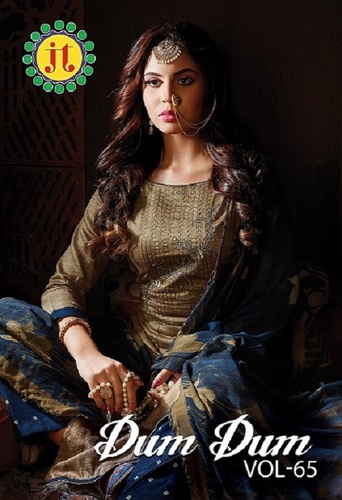 Jt Dum Dum Vol 65 Cotton Printed Dress Material Catalog - Top: Pure Cotton (2.00 Mtrs), Bottom: Cambric Cotton Printed (2.0 Mtrs), Dupatta: Cotton Doriyo (2.00 Mtrs), Full Sleeves, Multi Color, Casual Dress Type