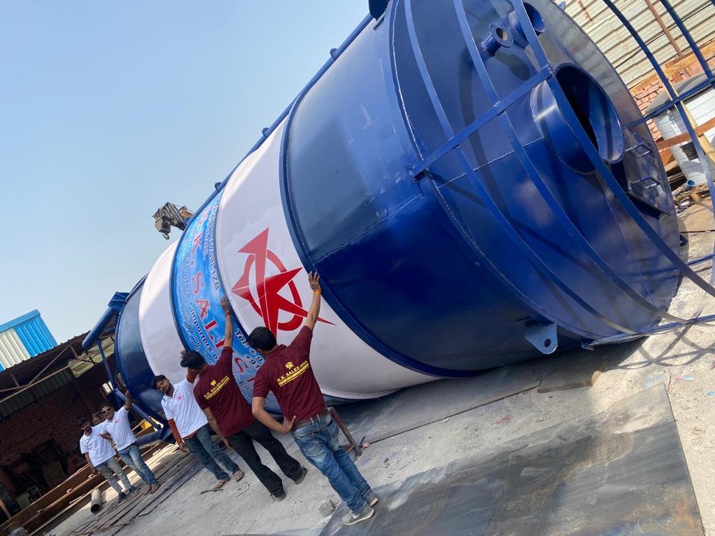 Cement Storage Silo - 100 Ton Capacity, Multicolor Finish, Dimensions: 3200x3200x13000mm, Weight: 6000kg, 1 Year Warranty