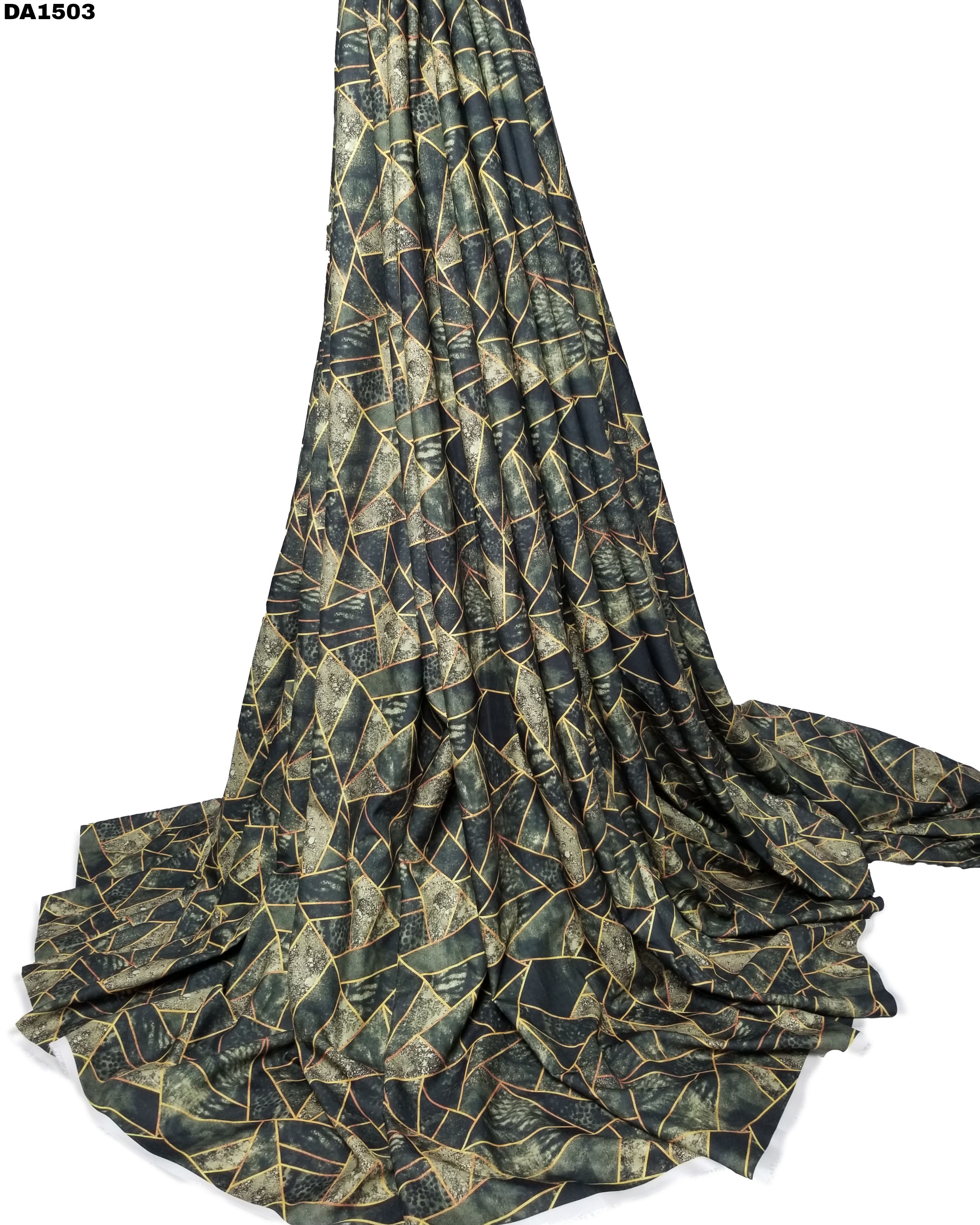 Washable Asymmetrical Digital Print Design On Rayon Slub Fabric