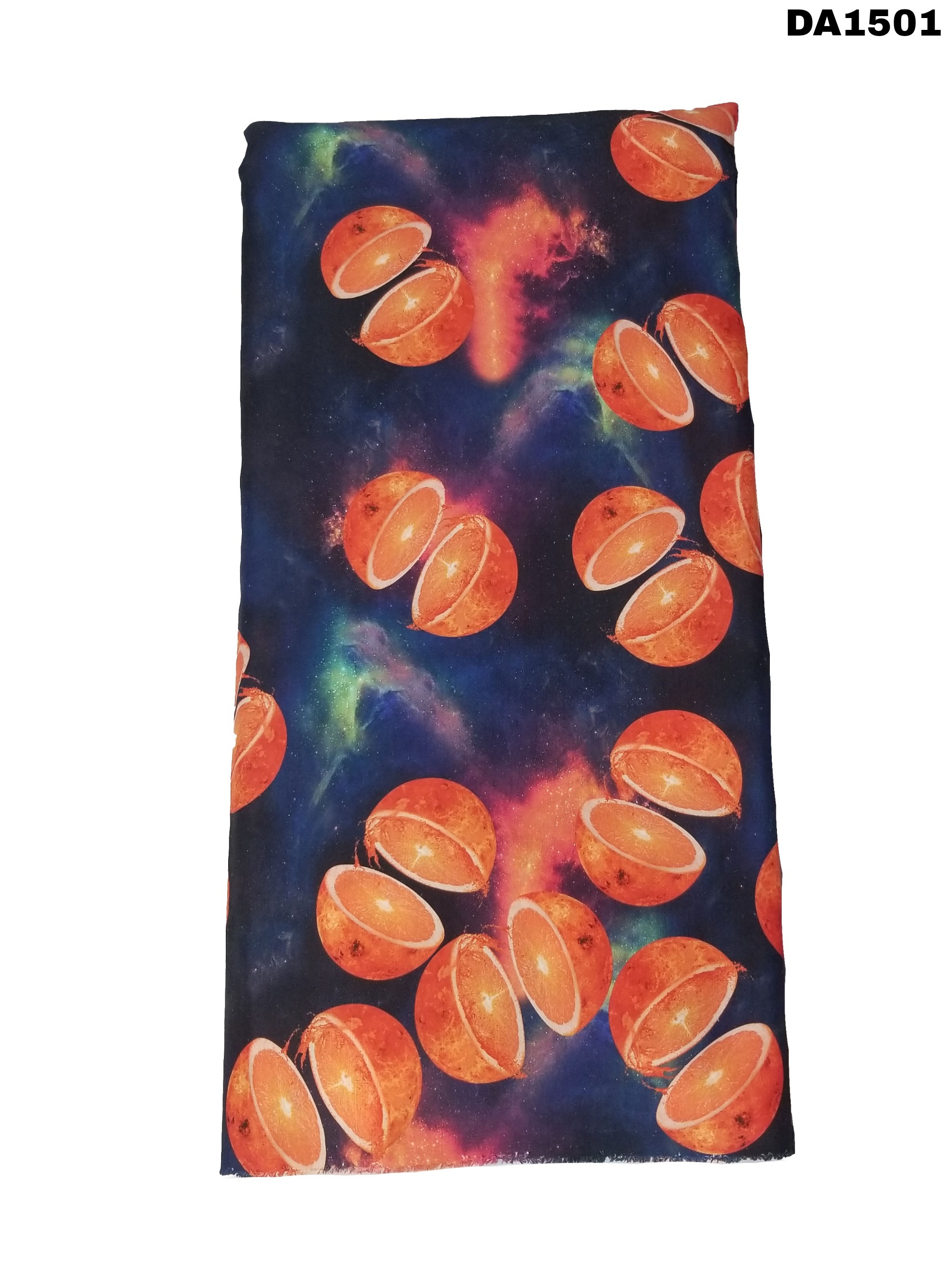 Fruity Digital Print Design On Rayon Slub Fabric - 58" Wide, Washable, Ideal For Garments | Vibrant Colors As Shown In Images