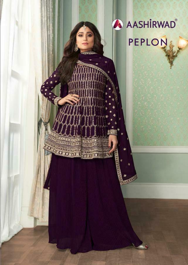 Peplon Designer Suits - Color: As Per Catalogue