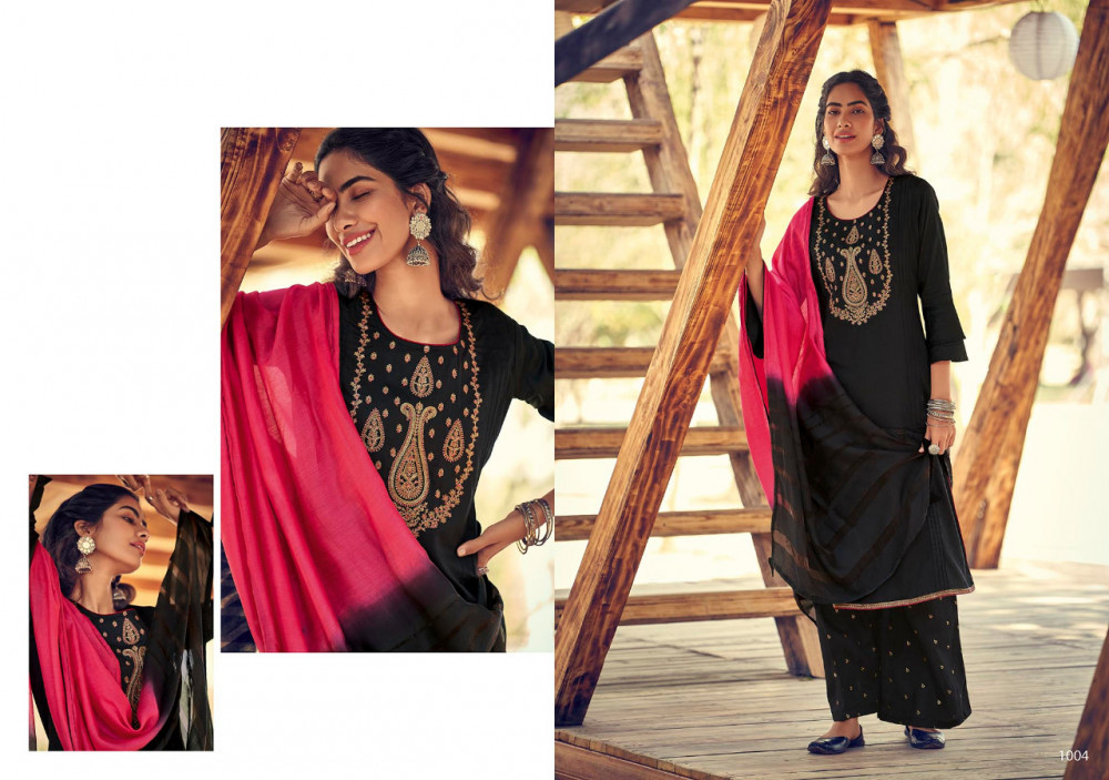 Multi Color Stuffy Fashion Fenny Jam Satin With Fancy Embroidery Work Suits Catalog