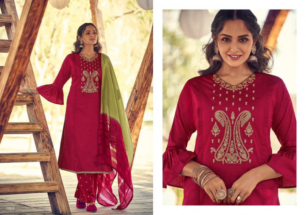 Multi Color Stuffy Fashion Fenny Jam Satin With Fancy Embroidery Work Suits Catalog