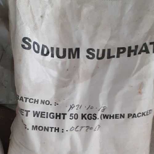 Sodium Sulphate - White Powder, 50 kg Bags | Water Soluble, pH 6-8, Density 2.66 g/cm³
