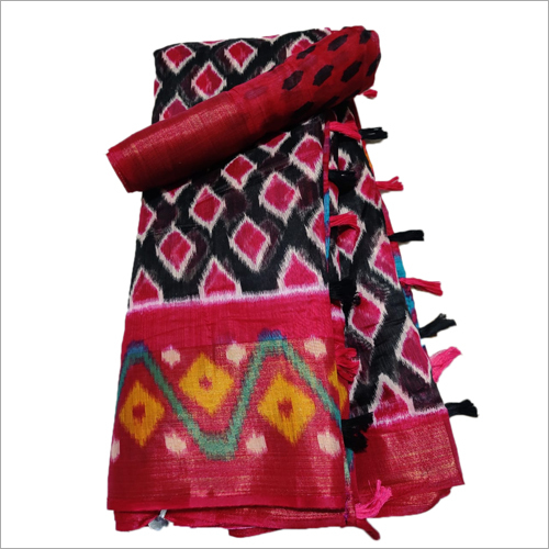 कैज़ुअल सॉफ्ट लिनन कॉटन साड़ी