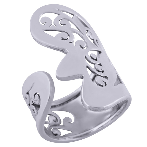 Gorgeous Jali Cut Out Plain 925 Sterling Solid Silver Handmade Ring Gender: Children