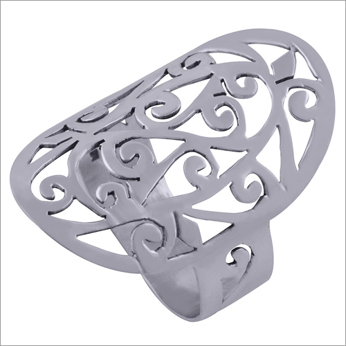 Gorgeous Jali Cut Out Plain 925 Sterling Solid Silver Handmade Ring Gender: Children