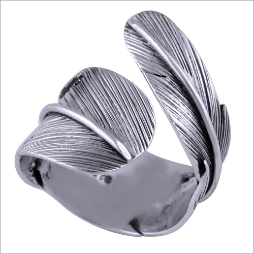 Stunning Textured Leaf Plain 925 Sterling Solid Silver Handmade Ring Gender: Children