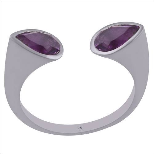 Amethyst Natural Gemstone 925 Sterling Solid Silver Pear Cut Stone Handmade Ring
