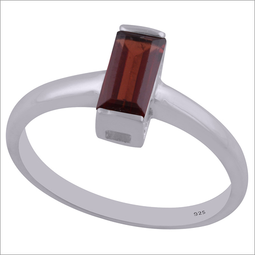 Garnet Natural Gemstone 925 Sterling Solid Silver Rectangle Cut Stone Handmade Ring