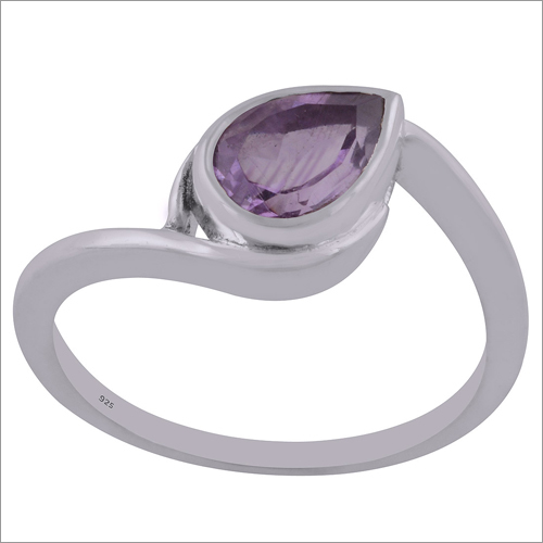 Amethyst Natural Gemstone 925 Sterling Solid Silver Pear Cut Stone Handmade Ring