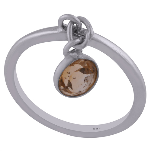 Citrine Natural Gemstone 925 Sterling Solid Silver Round Cut Stone Handmade Ring