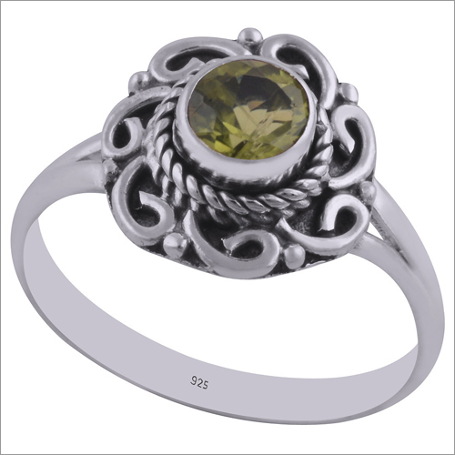 Peridot Natural Gemstone 925 Sterling Solid Silver Round Cut Stone Handmade Ring