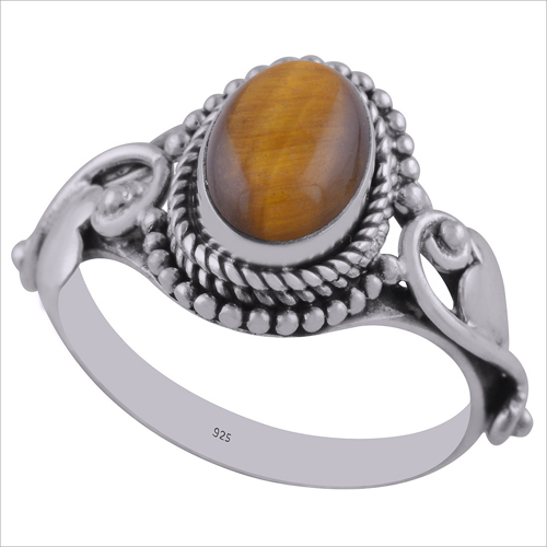 Tiger Eye Natural Gemstone 925 Sterling Solid Silver Oval Cabochon Handmade Ring