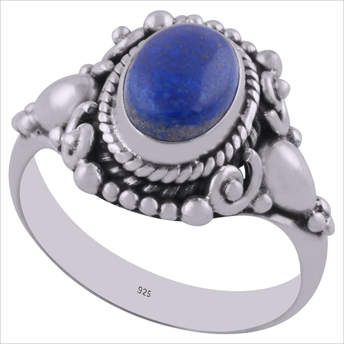 Lapis Natural Gemstone 925 Sterling Solid Silver Oval Cabochon Handmade Ring